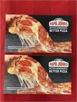 2 free Large, one topping pizzas from Papa Johns
