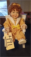 15" Bisque Collector's Baby Doll & Matching Chair
