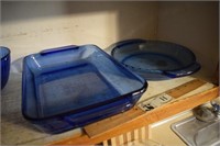 Two Cobalt Blue  Anchor Baking Dishes
