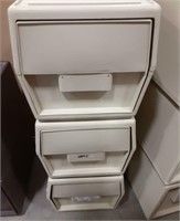 3 drawer plastic file cabinet & Supplies