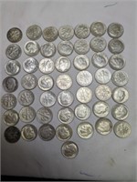 Roll of 50 Roosevelt Silver Dimes