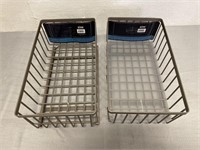 2 Metal Utility Storage Bin 9"x16”x6.25”