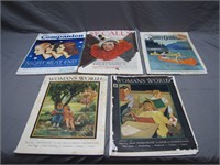 5 Antique Assorted Women's Magazines From 1930