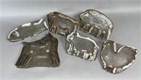 6 tin figural cookie cutters ca. late 19th-early