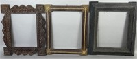 3 tramp art frames ca. 1880-1910; all assembled