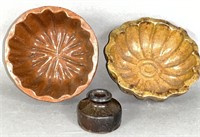 3 small PA redware items ca. 1865-1890; round