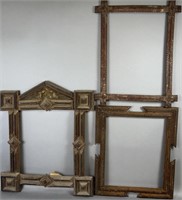 3 tramp art frames ca. 1880-1920; all uniquely