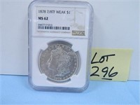 1878 7/8TF WEAK Morgan Silver Dollar, NGC