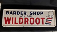 1956 WILDROOT EMBOSSED TIN SIGN