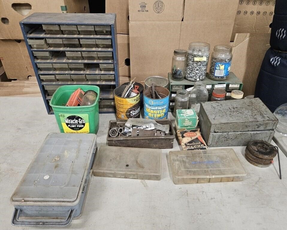 LOT OF ASST. FASTENERS, SCREWS AND NUTS