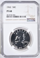 1962 FRANKLIN HALF DOLLAR, NGC PF-68