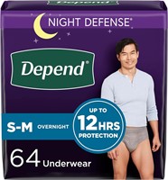 Depend Night Defense Underwear  S/M  64 Count