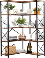 5 Tier Corner Shelf Bookcase  L Shaped Rack