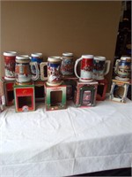 (9) Budweiser Steins with Boxes