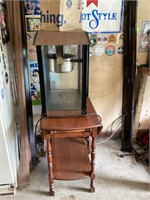 Popcorn machine with cabinet and supplies