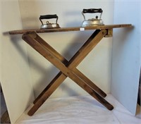 CHILDS IRON BOARD AND 2 IRONS