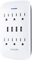 Philips 6-Outlet Extender Surge Protector, Wall