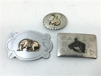 3 Western Themed Belt Buckles