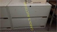 2 drawer metal filing cabinet & file folders (101)