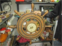 Homco Shipwheel Plastic Clock