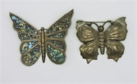 2 Vintage Sterling Butterfly Pins