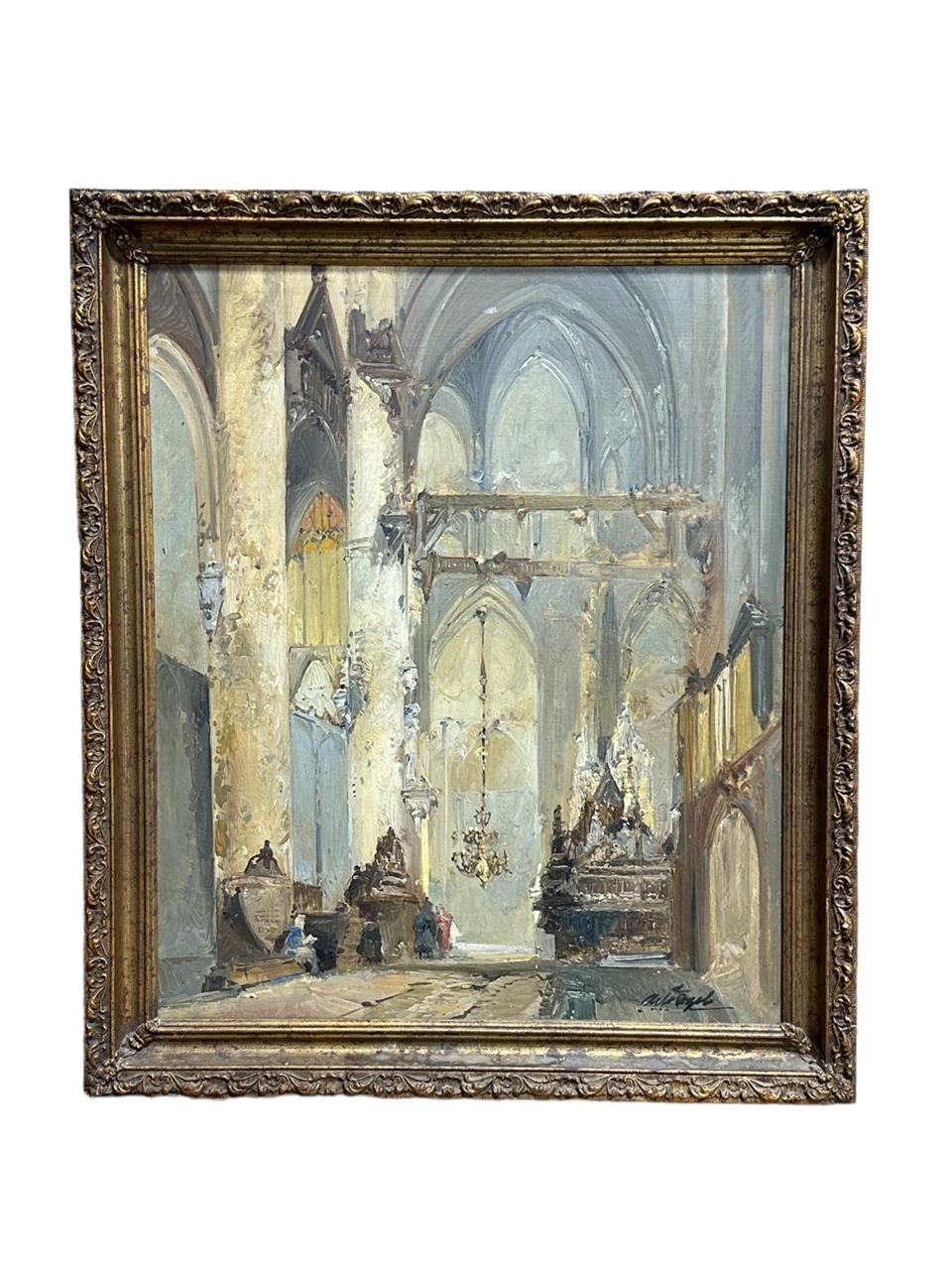 Oil on Canvas by Job DeVogel European Cathedral
