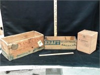 ANTIQUE ADVERTISING WOOD CHEESE BOXES
