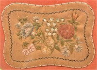 Fine Antique Moose Hair Embroidered Panel, Huron I