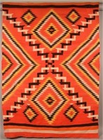 Antique Navaho Rug 71" x 51", Small Area of Damage