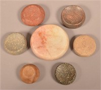 7 Polished Stone Discoidals Replicating "Chunky" S