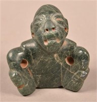 Fine Olmec Style Jadite Carving of a Seated Man