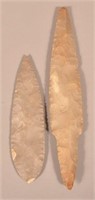 2 Large Flint Items of Indeterminate Age, 13" Long