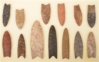 13 Contemporary Paleo Indian Style Flint Points, 3