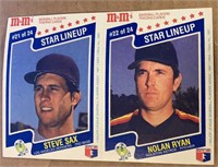 1987 M&M's Baseball Nolan Ryan / Steve Sax Panel