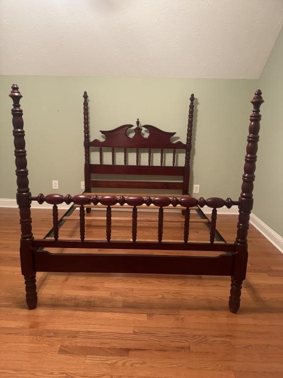 Davis Cherry Bed with Rails Double 55 inches wide