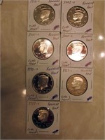 7 Proof Kennedy Half Dollars