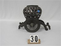 CAST IRON 6 3/4 IN. H PLANTER/CANDLE HOLDER: