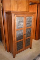 Wood Pie Safe Cabinet with Adjustable Shelves