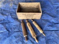 Wood Crate & Rolling Pins