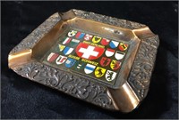 VINTAGE COPPER  ASH TRAY  / SWITZERLAND