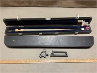 Huebler pool stick and case along with empty