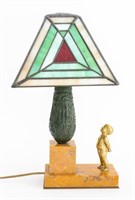 Belle Epoque Soleau Paris Bronze Accent Lamp