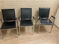 3 patient waiting chairs with arms