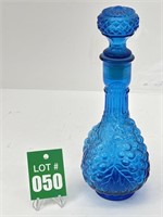 Imperial Blue Grape Pattern Decanter