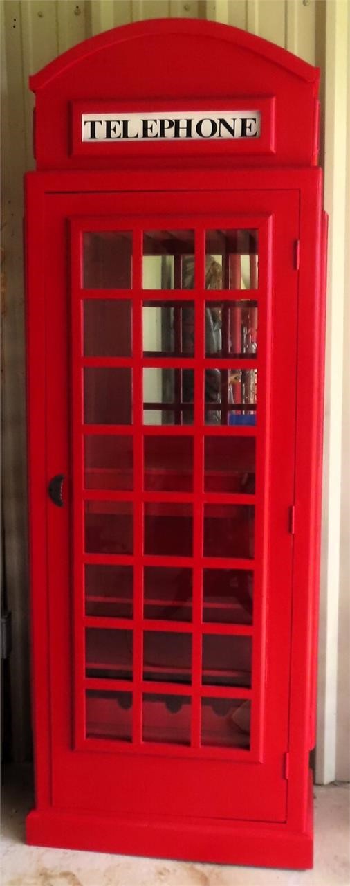 Telephone Booth Wine Cabinet, 79"x28"x15"