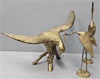 2 Brass Bird Figures