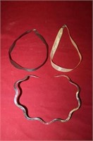 Sterling Silver wavy Choker & 2 Ribbon Chains