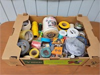 Box of Assorted Tape, Adhesive & Line