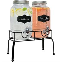 Estilo Glass Set of 2 Mason Jars Beverage Drink Di