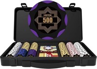Clay Poker Chip Set with Denominations for Texas H